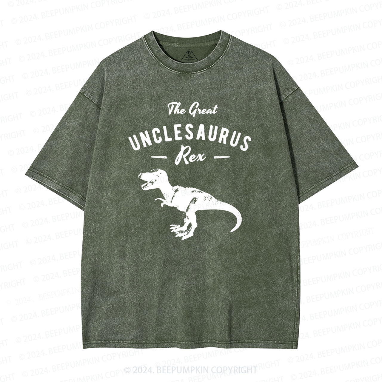 Unclesaurus Tyrannosaurus Rex Uncle Washed T-Shirts 