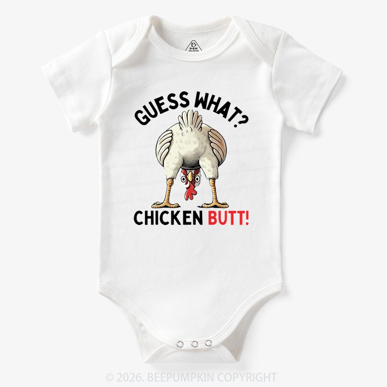Guess What Chicken Butt Super Funny Baby Bodysuit
