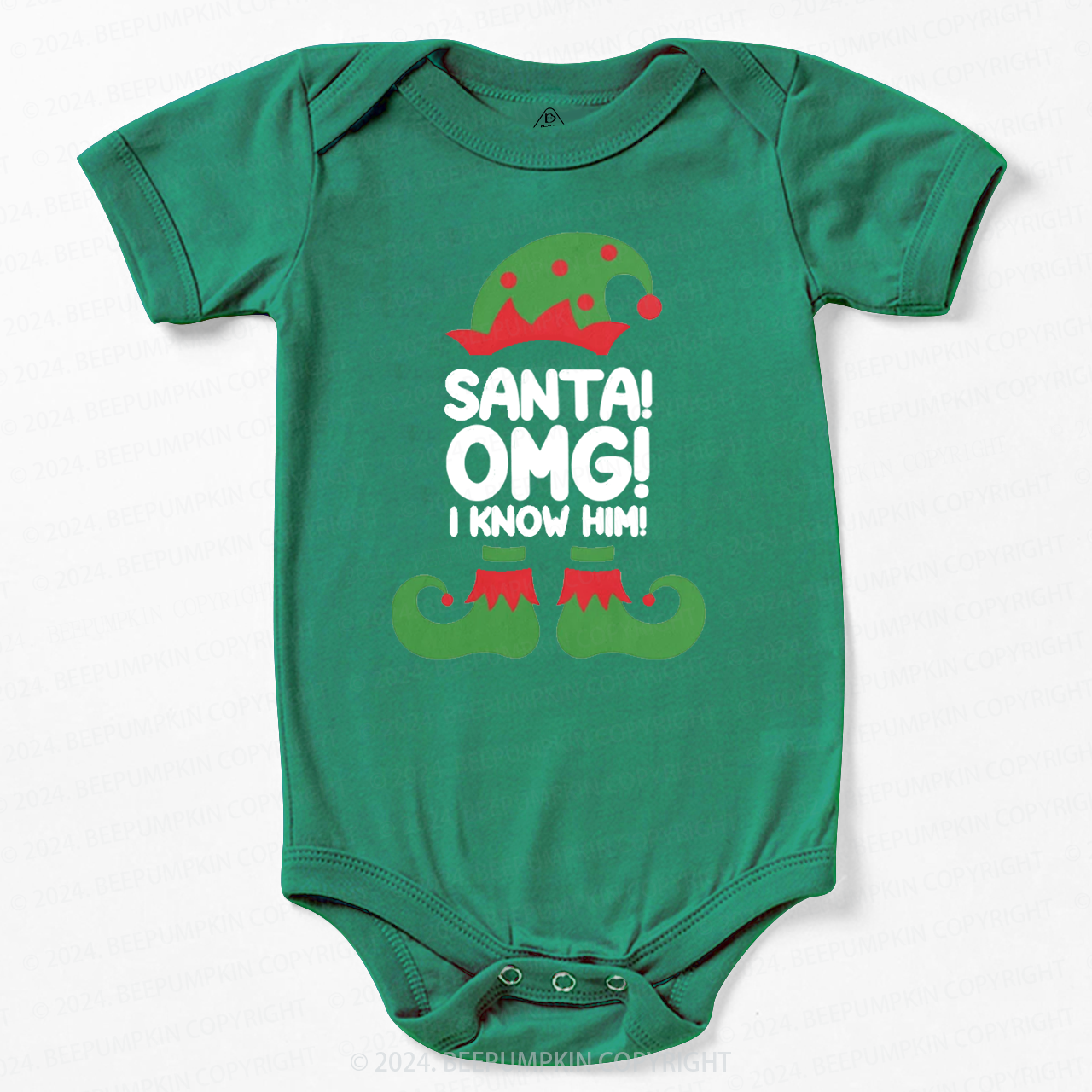 Santa OMG I Know Him Funny Christmas Baby Bodysuit
