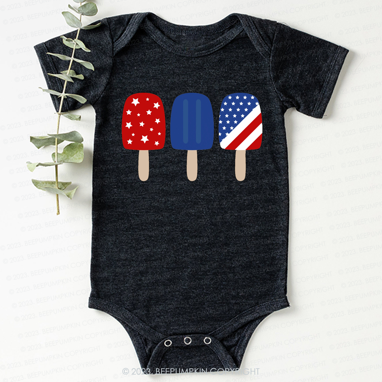 Patriotic Popsicles Memorial Day Bodysuit For Baby 
