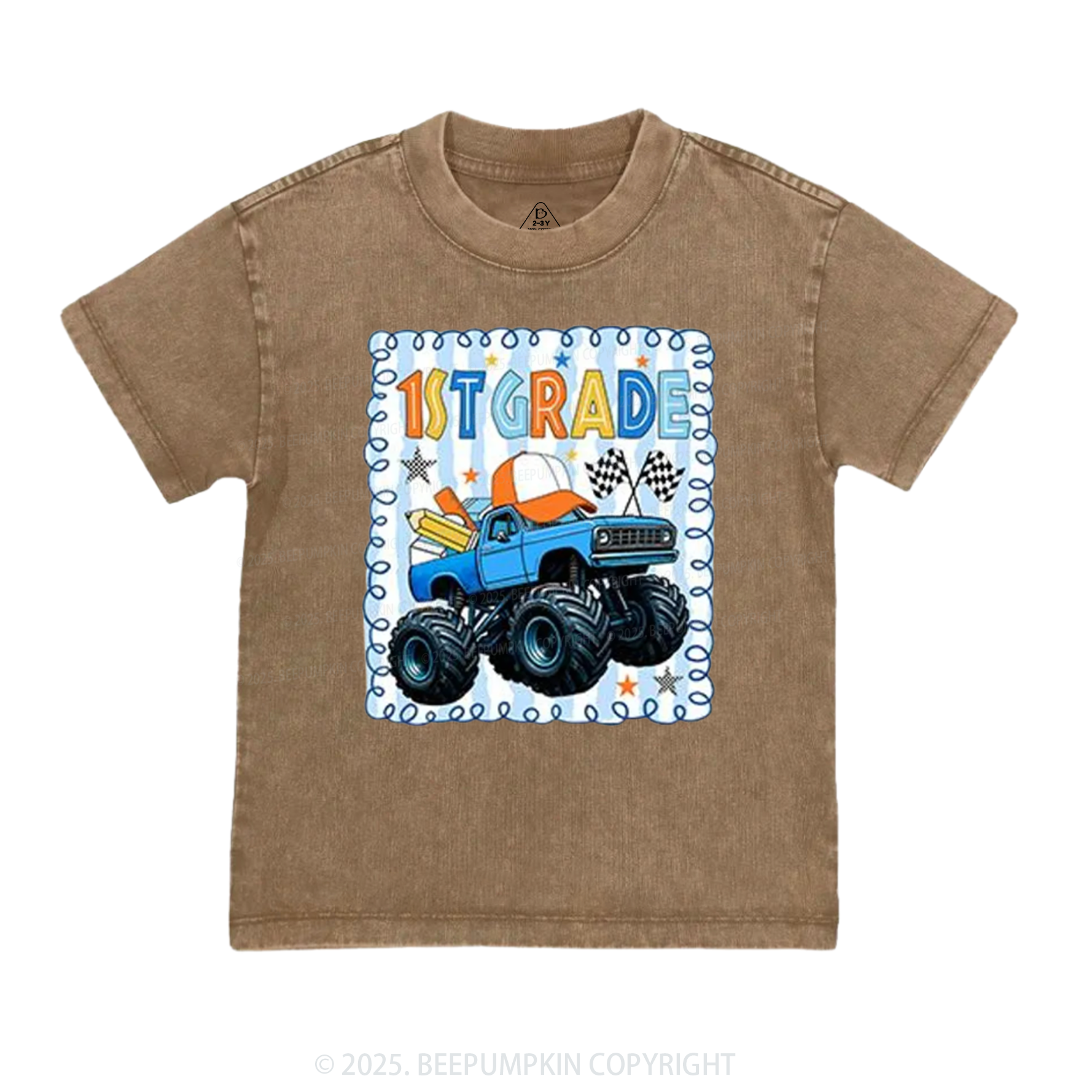 Personalized Truck For Boy Toddler&Kids Washed Tees