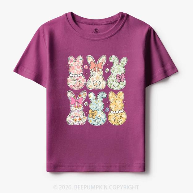 Vintage Spring Floral Bunny Bows Toddler&Kid's Tees
