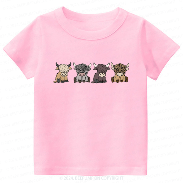 Highland Cows Toddler&Kids Tees 