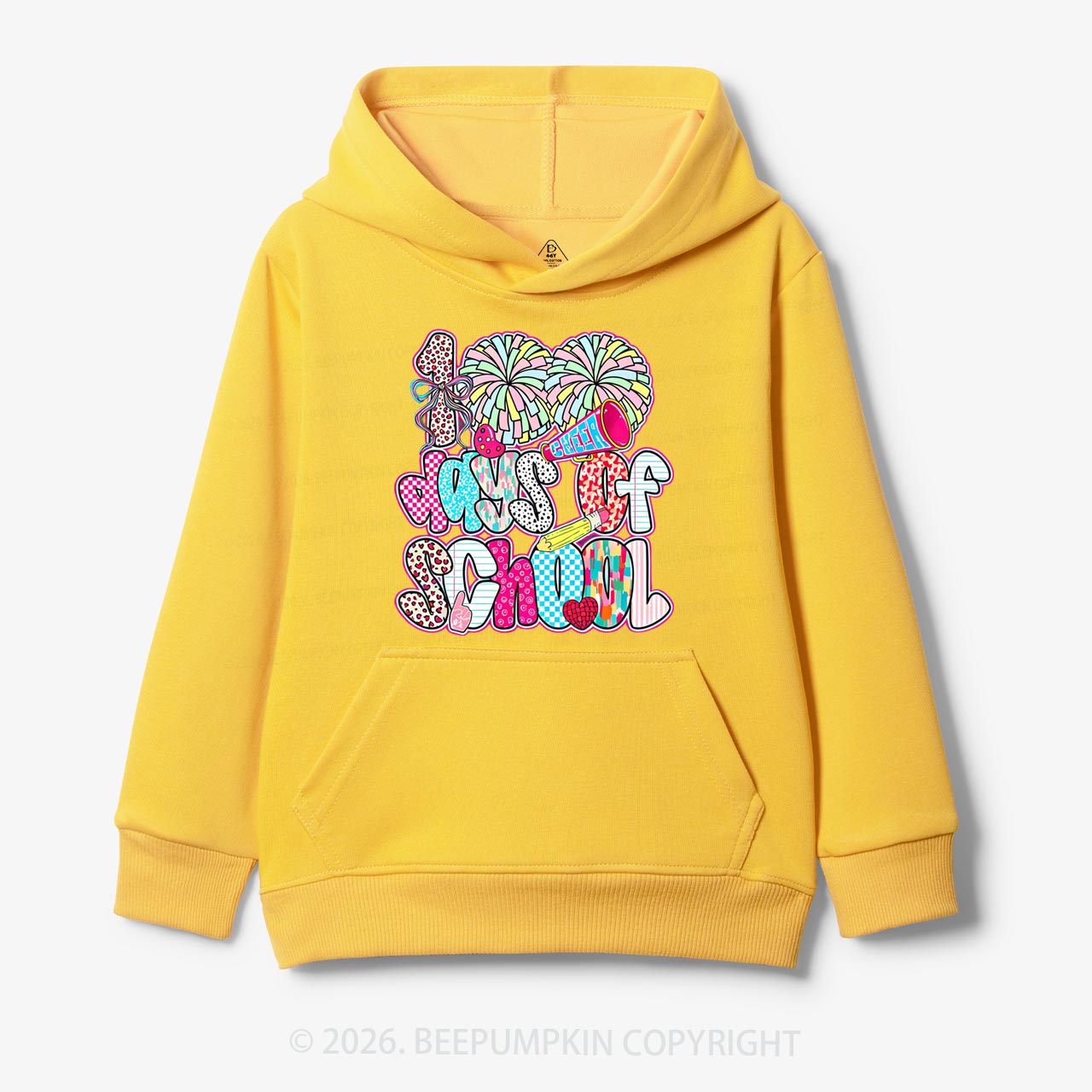 Cheer For 100 Days Pom Pom School Spirit Toddler&Kid's Hoodies