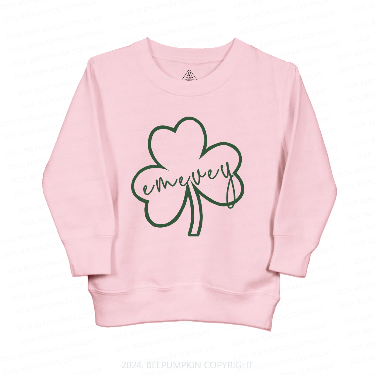Shamrock Glitter Name St.Patricks Day Kids Sweatshirt