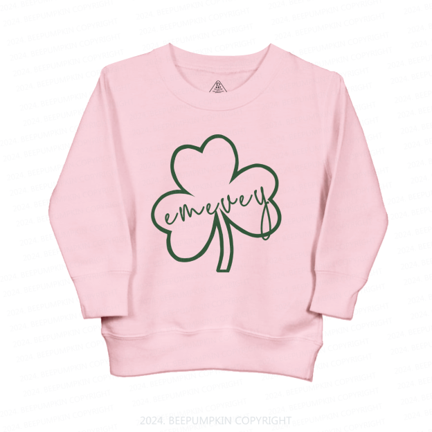 Shamrock Glitter Name St.Patricks Day Kids Sweatshirt
