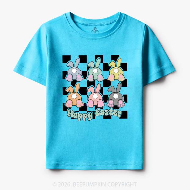 Happy Easter Bunnies Checkered Toddler&Kid's Tees