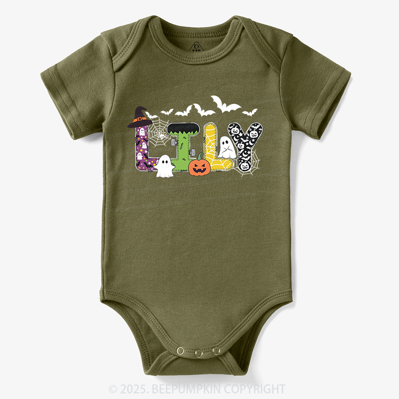 Personalized Halloween Name Bodysuit Beepumpkin