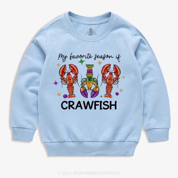 Mardi Gras Crawfish Kid's Sweatshirt