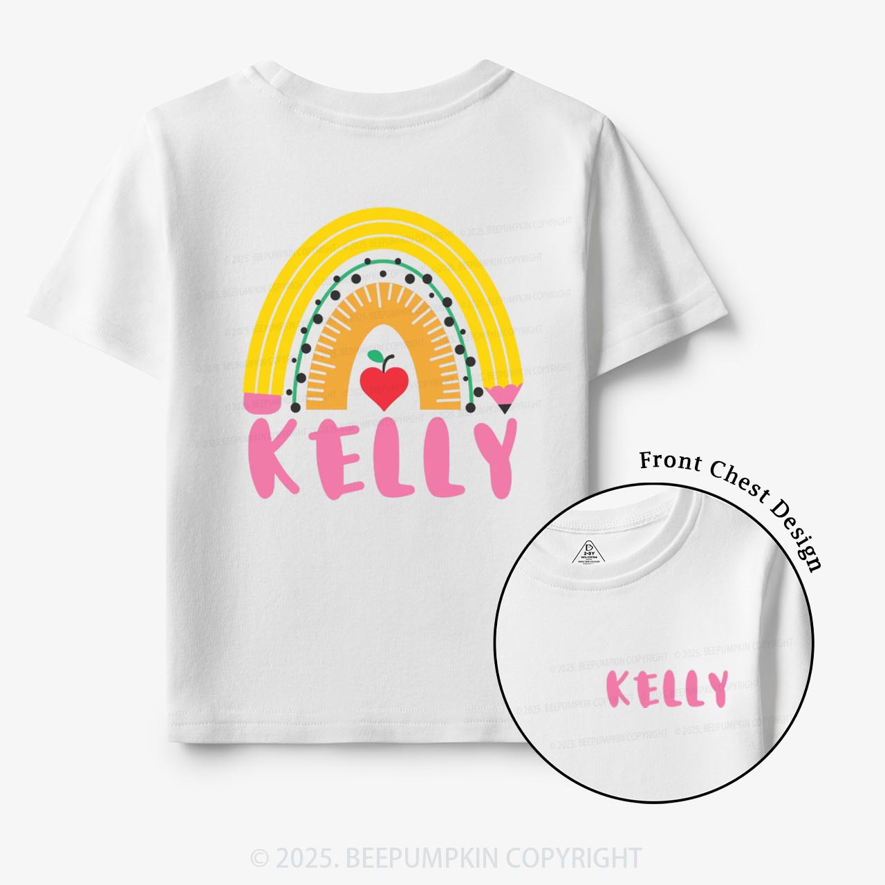 Personalized Pencil Rainbow Toddler&Kid's Tees Beepumpkin