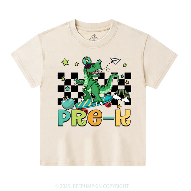 Personalized T-Rex For Boy Toddler&Kids Washed Tees