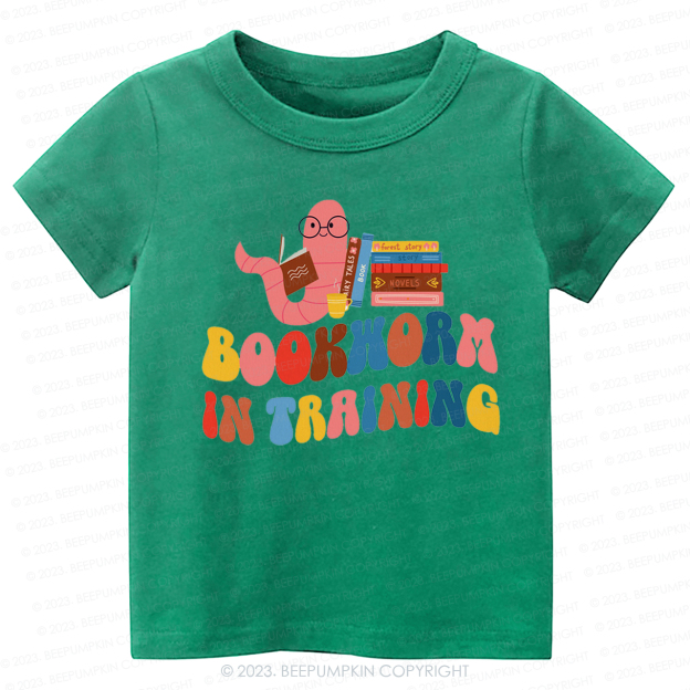 Bookworm In Training  Kids Shirt