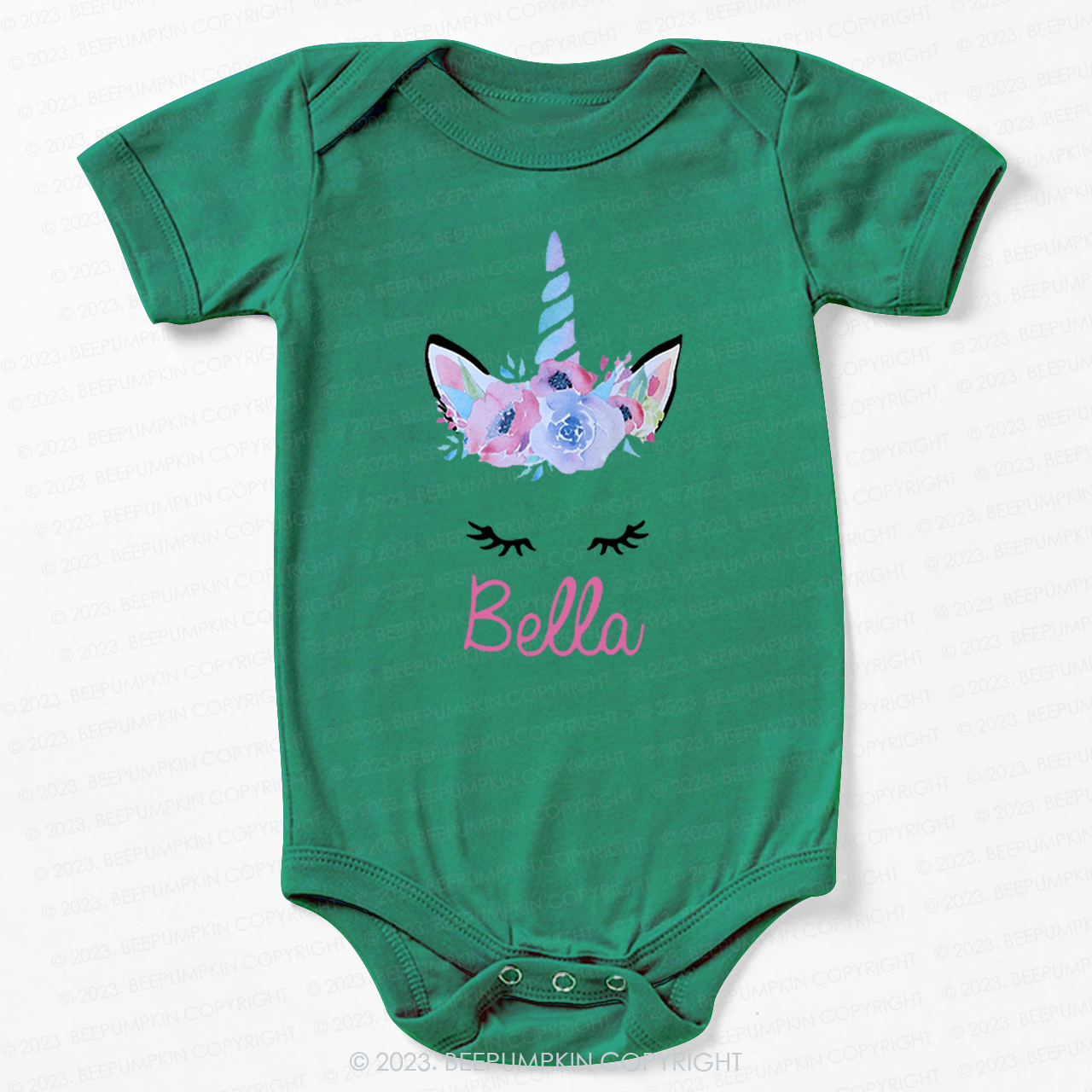 Personalized Unicorn Face Flutter Bodysuit For Baby