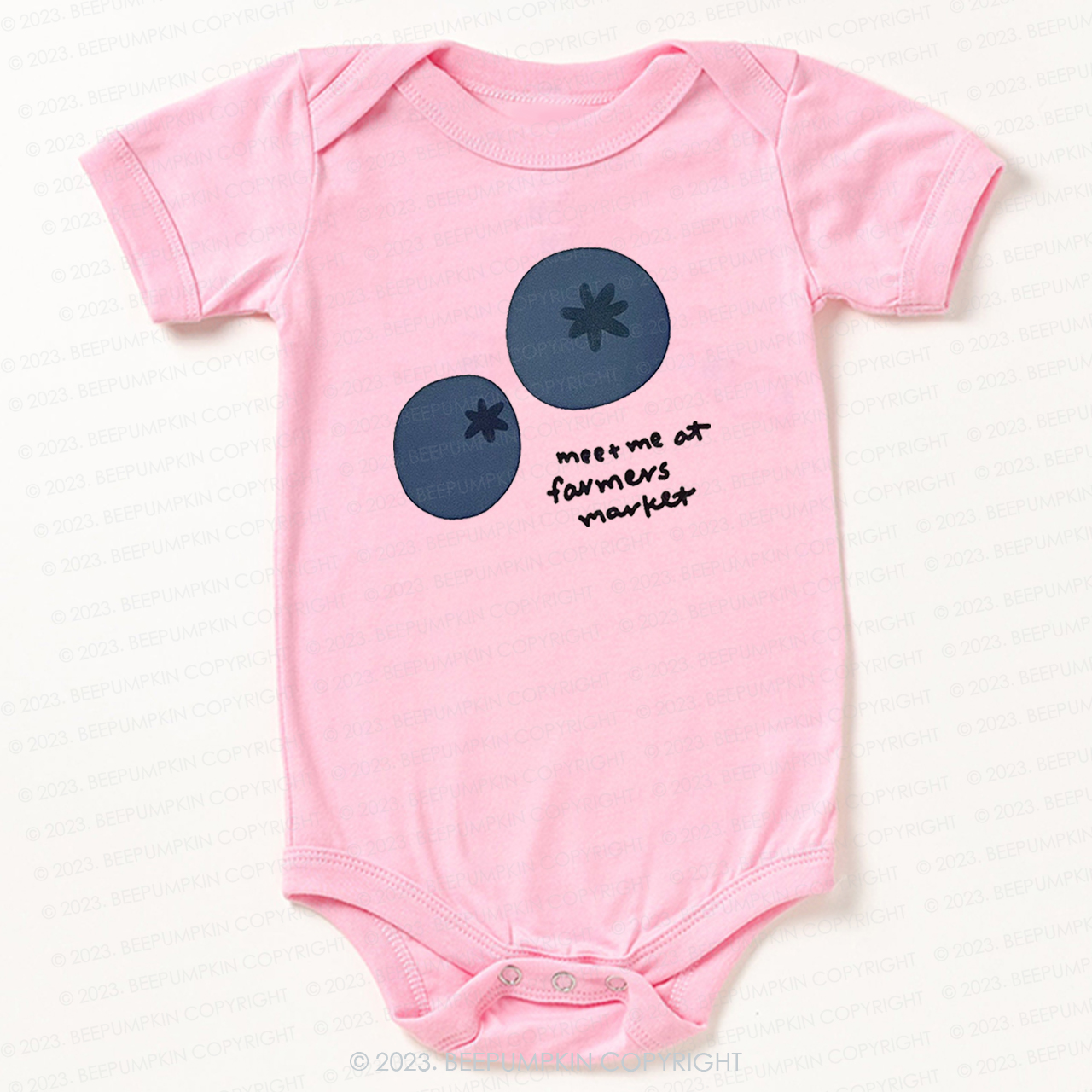 Blueberry Puff Farmers Market Fruit Bodysuit For Baby