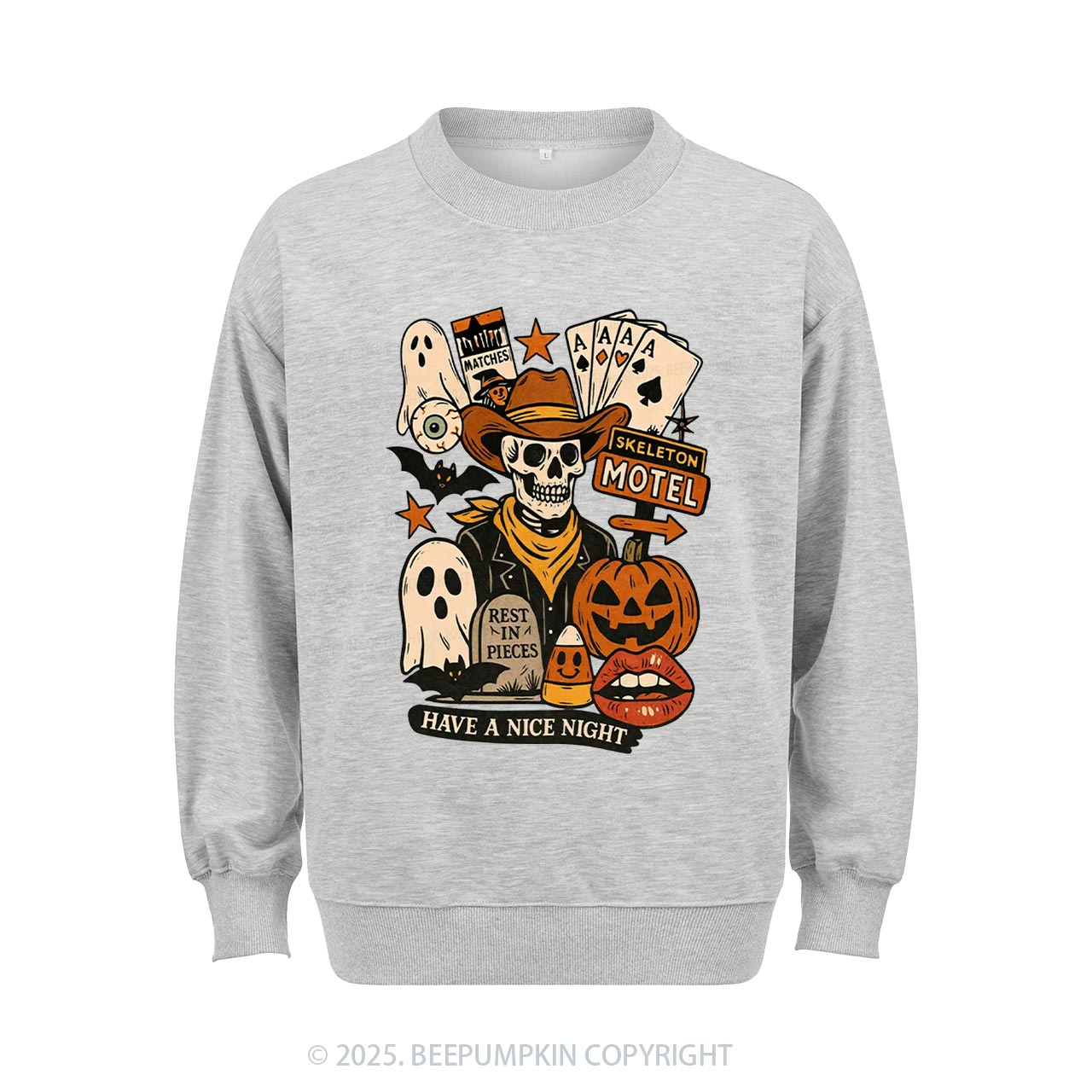 Spooky Western Skeleton Sweatshirt Beepumpkin