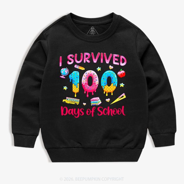 Sweet Survivor 100 Days Of School Toddler&Kid's Sweatshirt