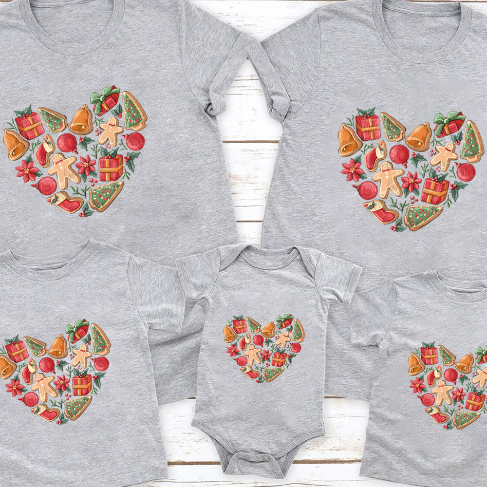 Christmas Cookie Heart Family Matching Shirt