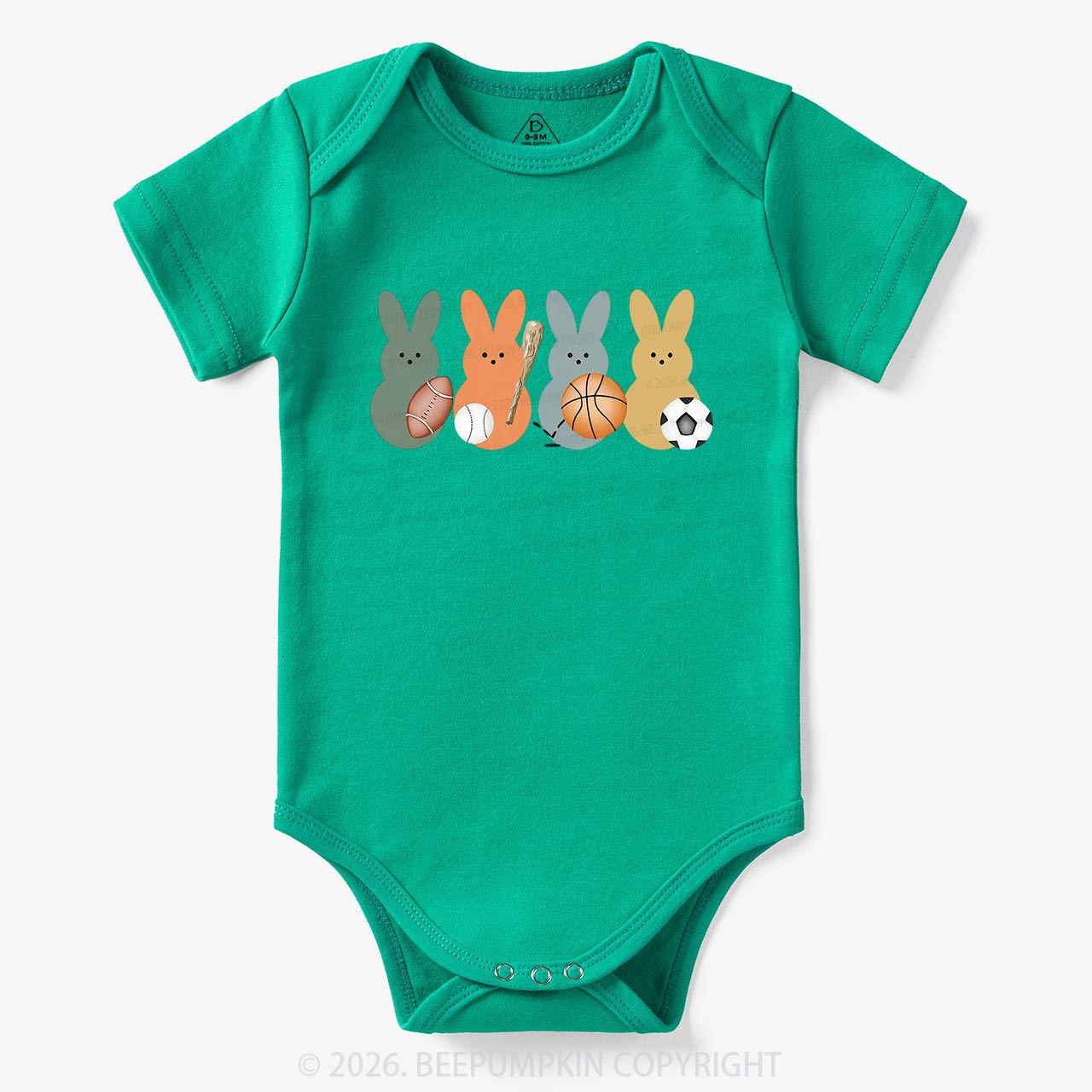 Easter Sporty Bunnies Baby Bodysuit
