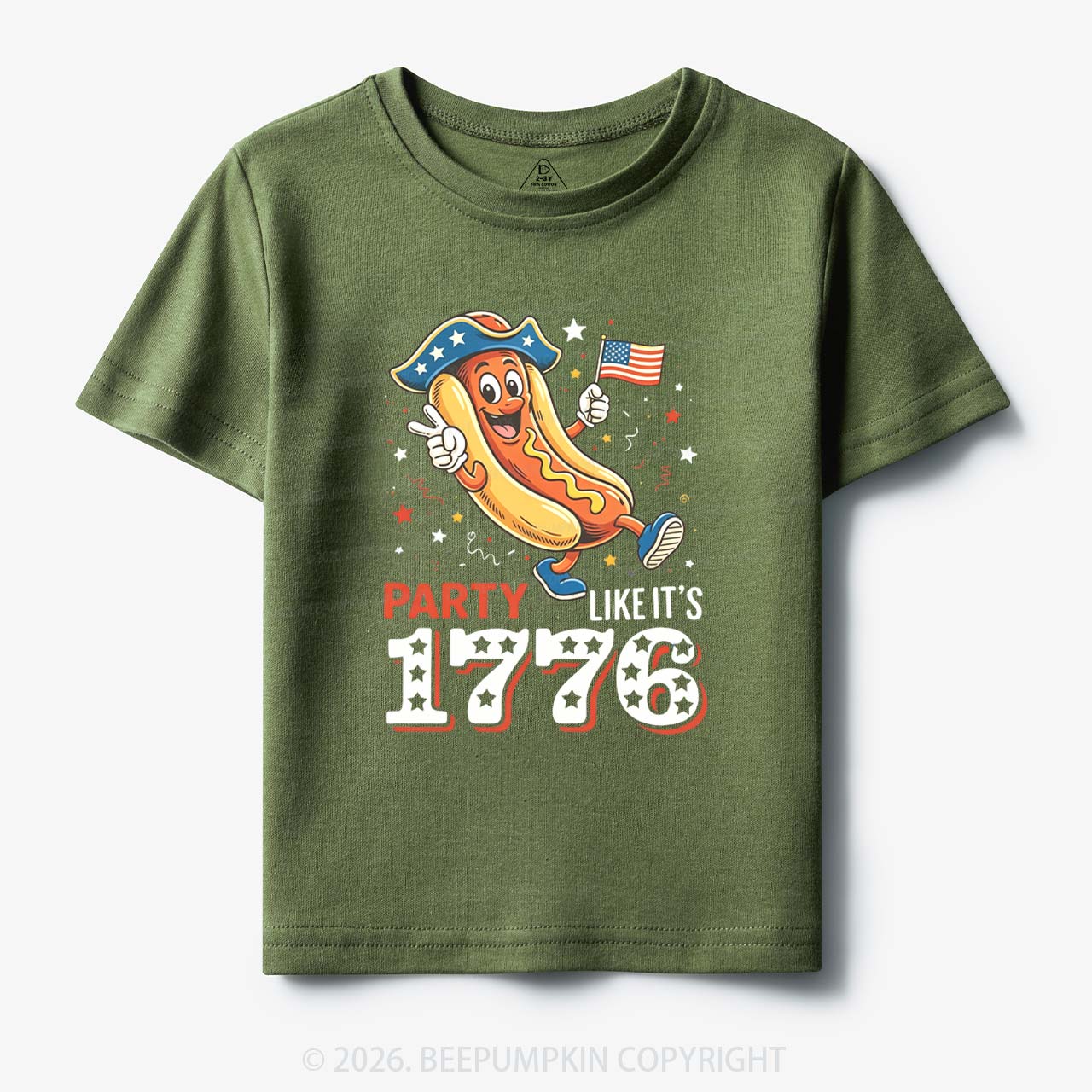 Party Like It's 1776 4th Of July Hot Dog Toddler&Kid's Tees