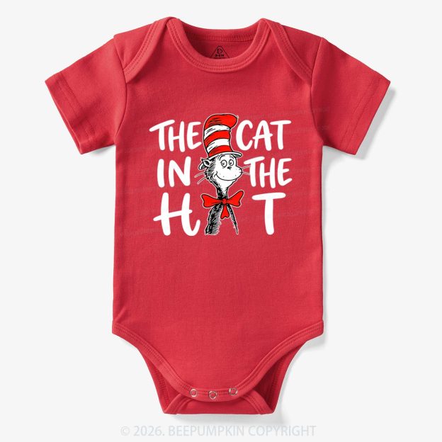 Whimsical Cat In The Hat Baby Bodysuit