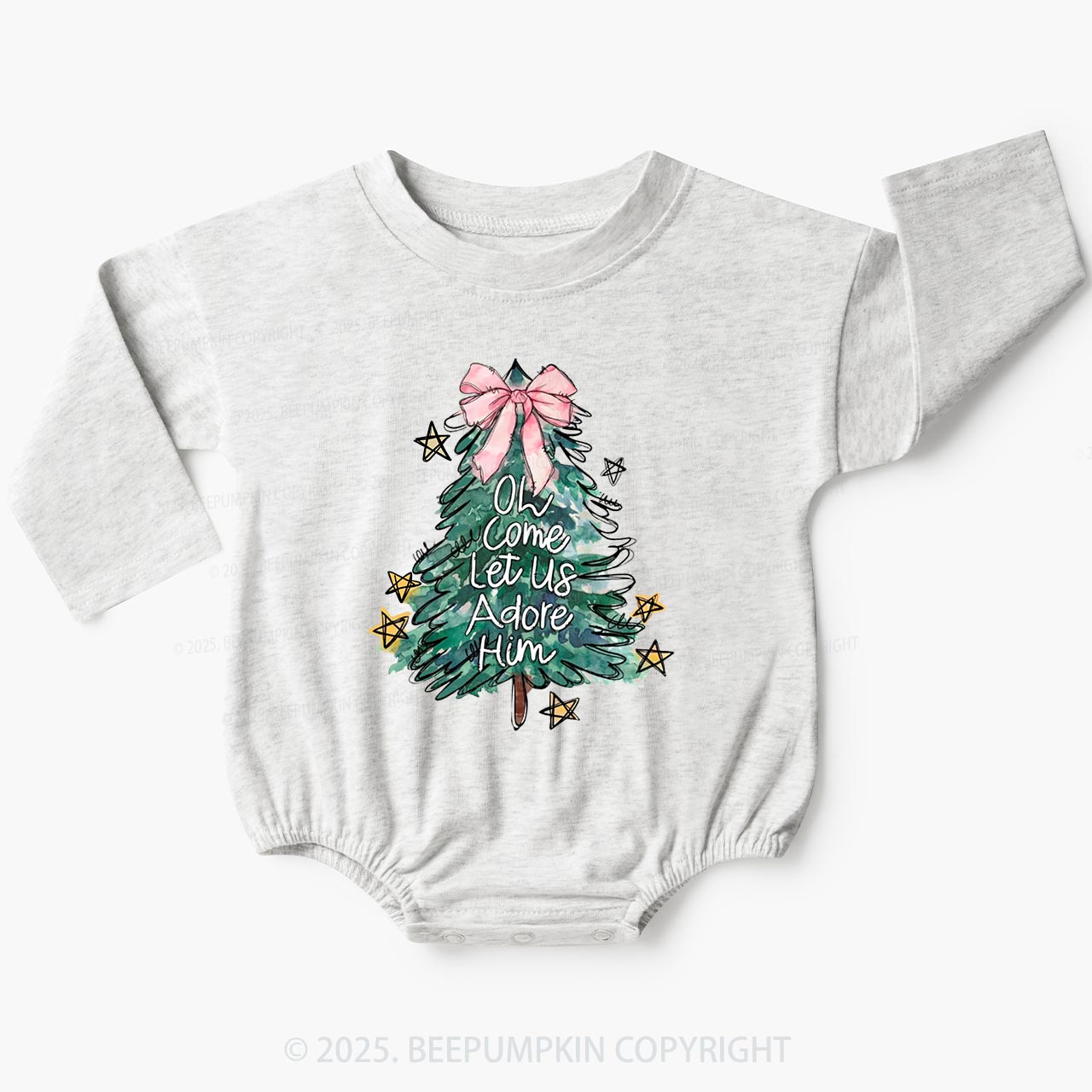 Oh Let Us Adore Him Baby Bubble Romper Beepumpkin