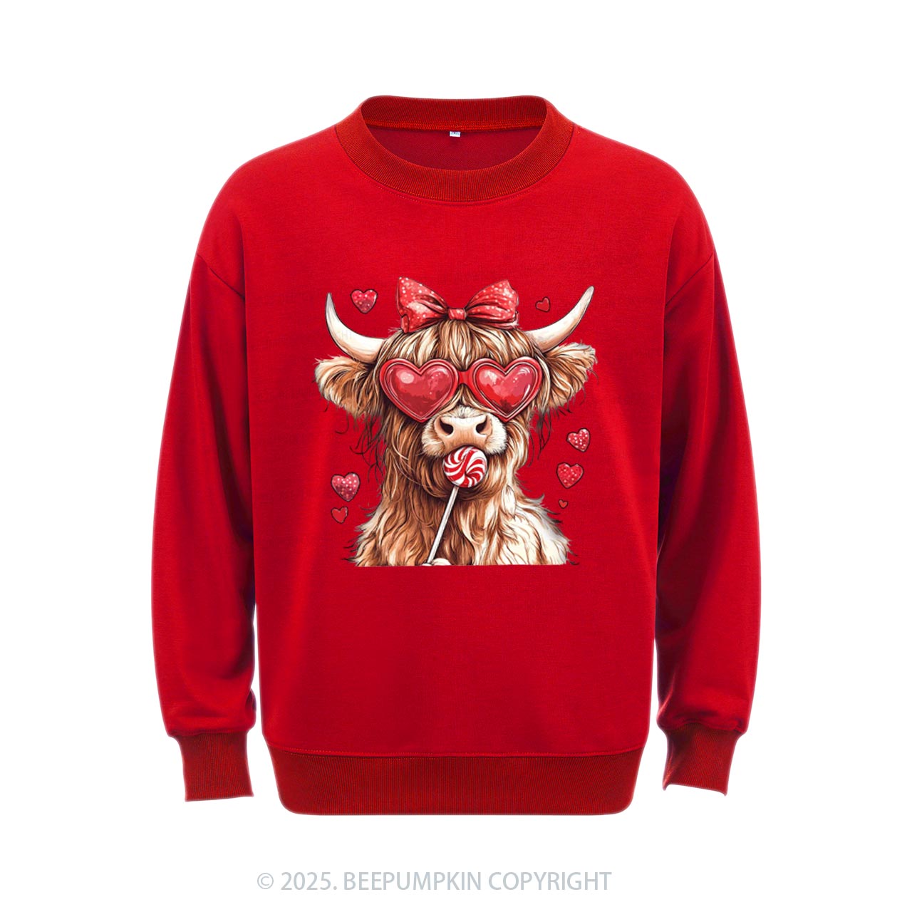 Highland Cow Valentine's Day Aldult Sweatshirt