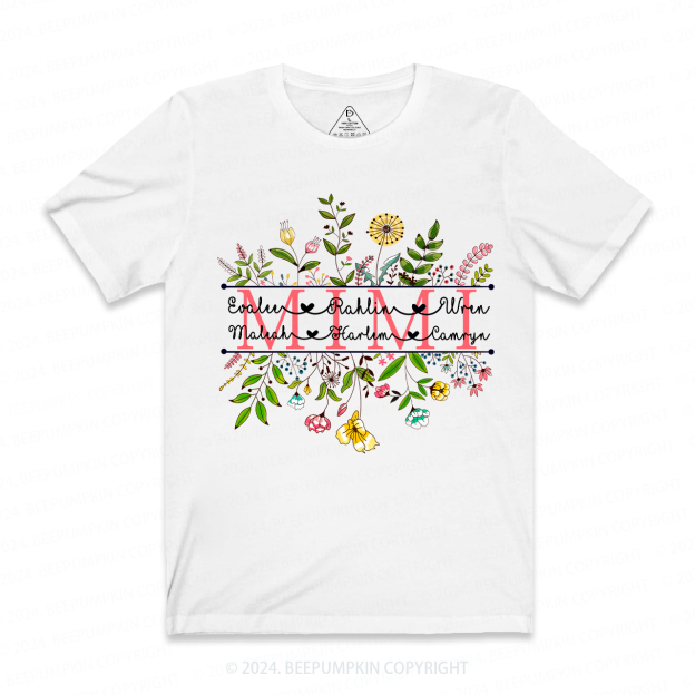 Personalized Wildflower Mimi and Grandson Floral Shirt