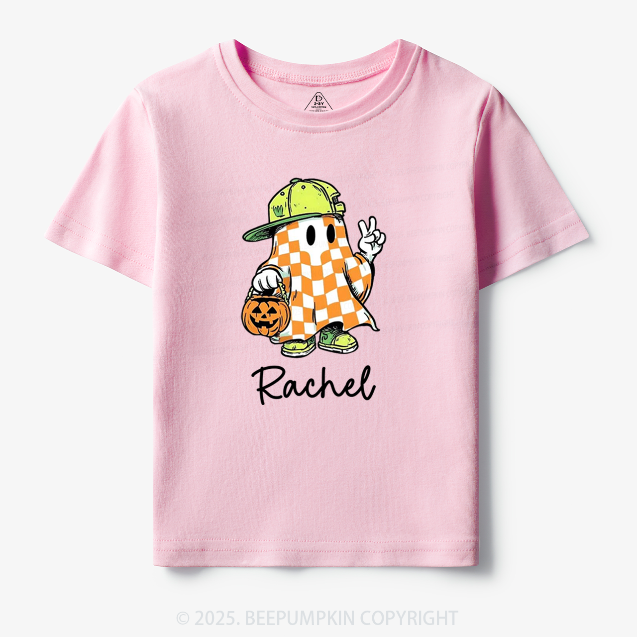 Personalized Name Spooky Dude Pumpkin Ghost Toddler&Kid's Tees Beepumpkin