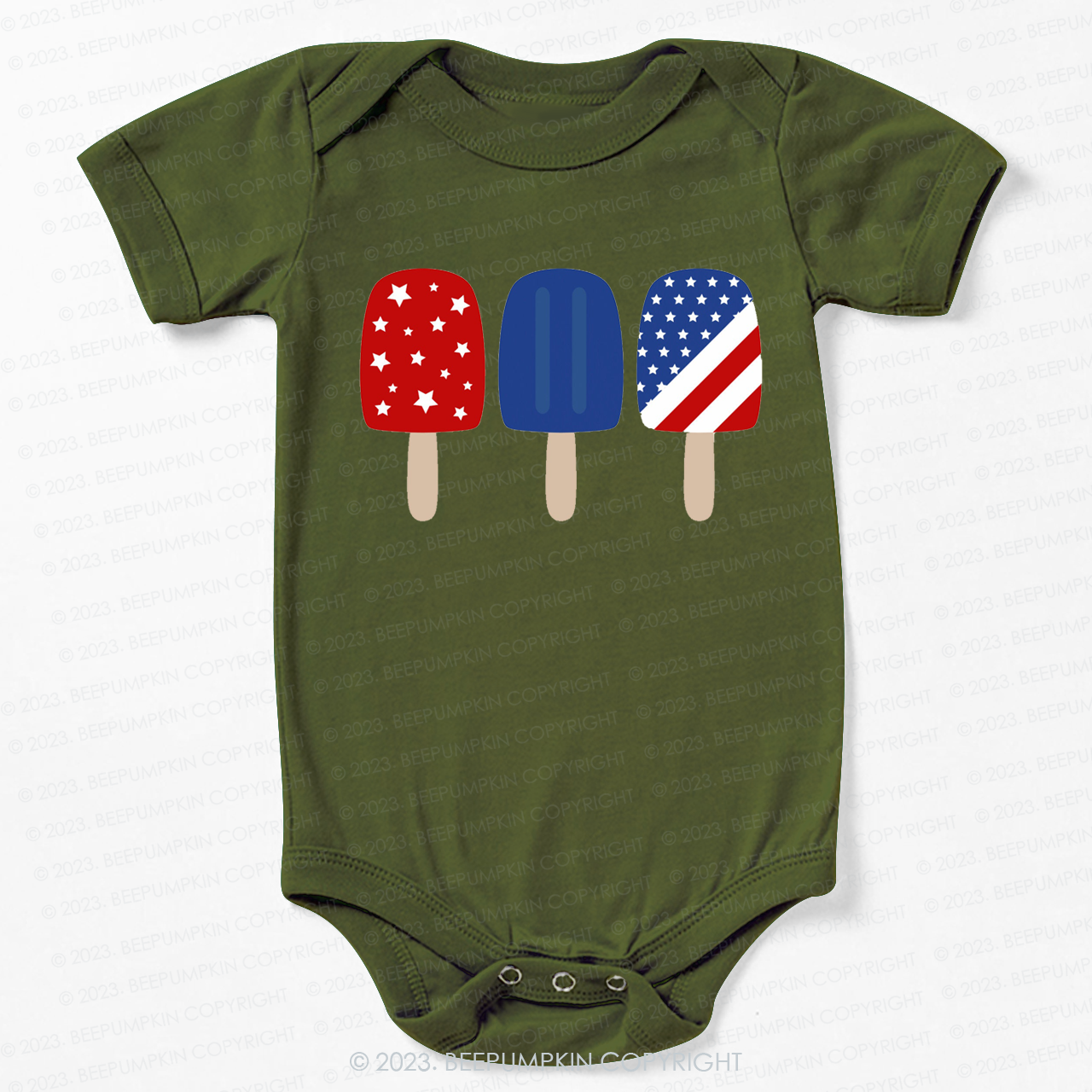 Patriotic Popsicles Memorial Day Bodysuit For Baby 