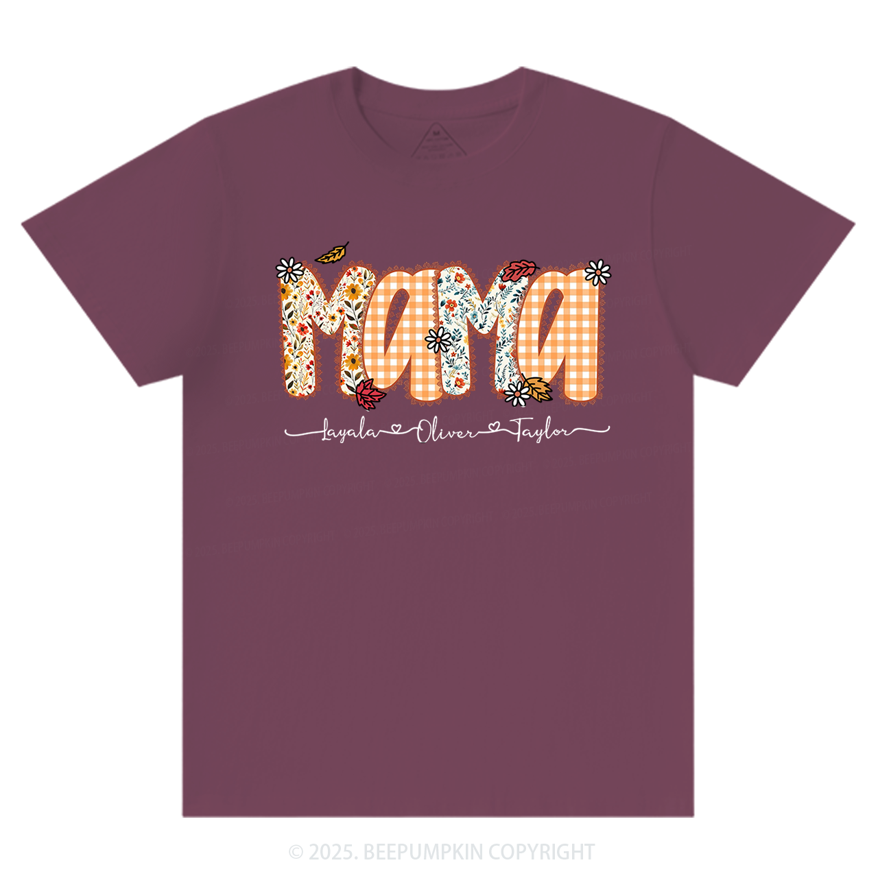 Personalized Preppy Fall Pumpkin Lace T-Shirts Beepumpkin