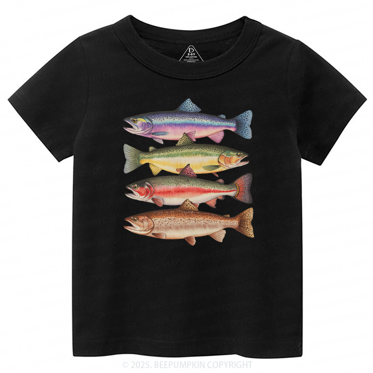 Abstract Colorful Trout In A Row Toddler&Kid's Tees Beepumpkin
