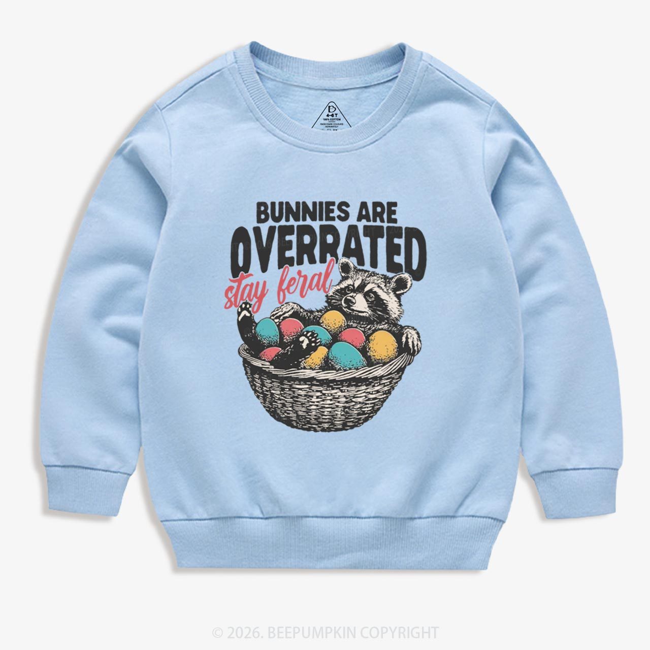 Bunnies Are Overrated Stay Feral Kid's Sweatshirt