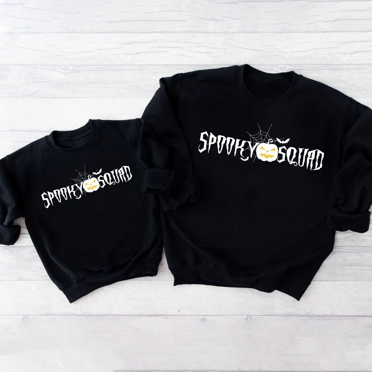 Halloween Pumpkin Spooky Squad Family Matching Sweatshirt