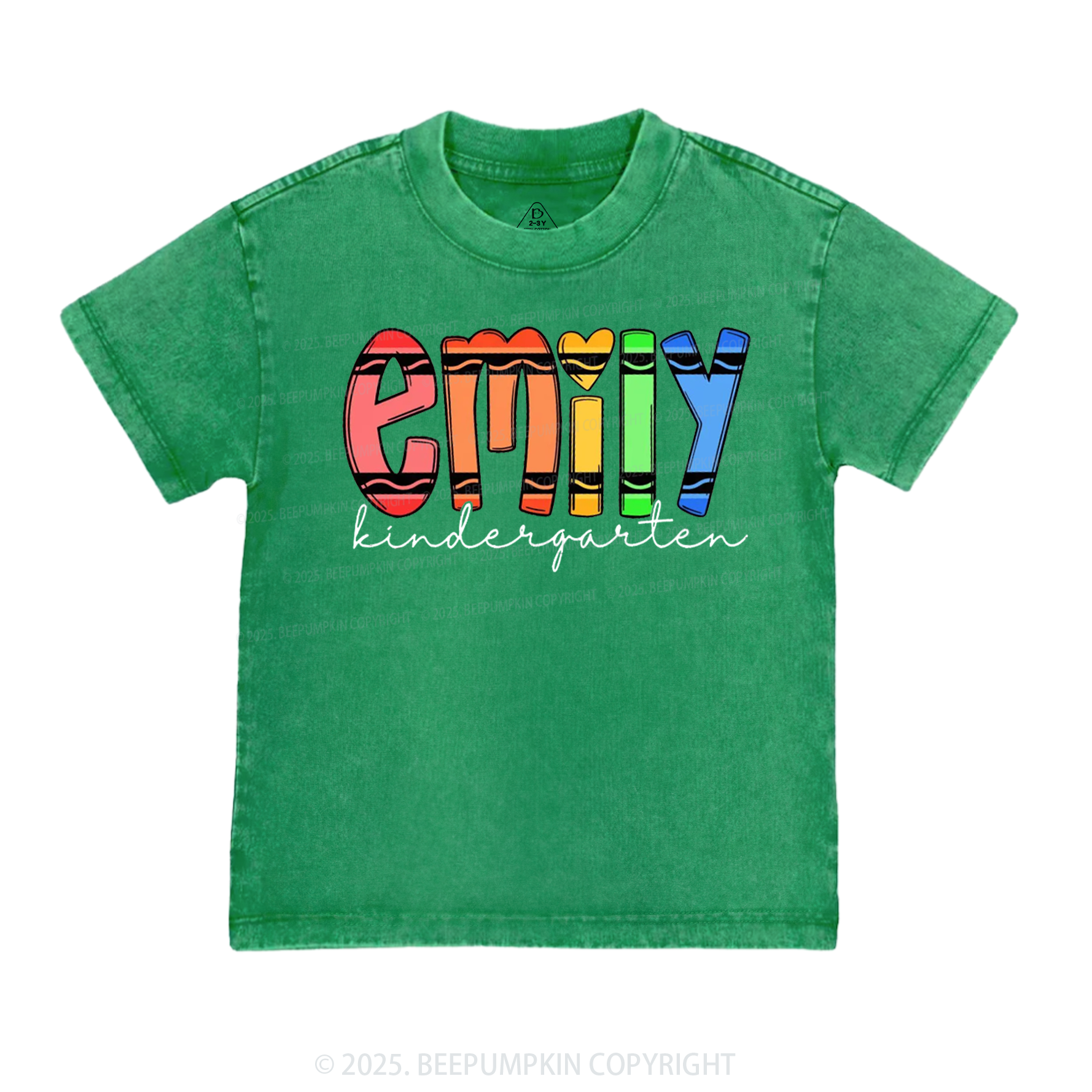 Personalized Colored Crayon Name Toddler&Kids Washed Tees