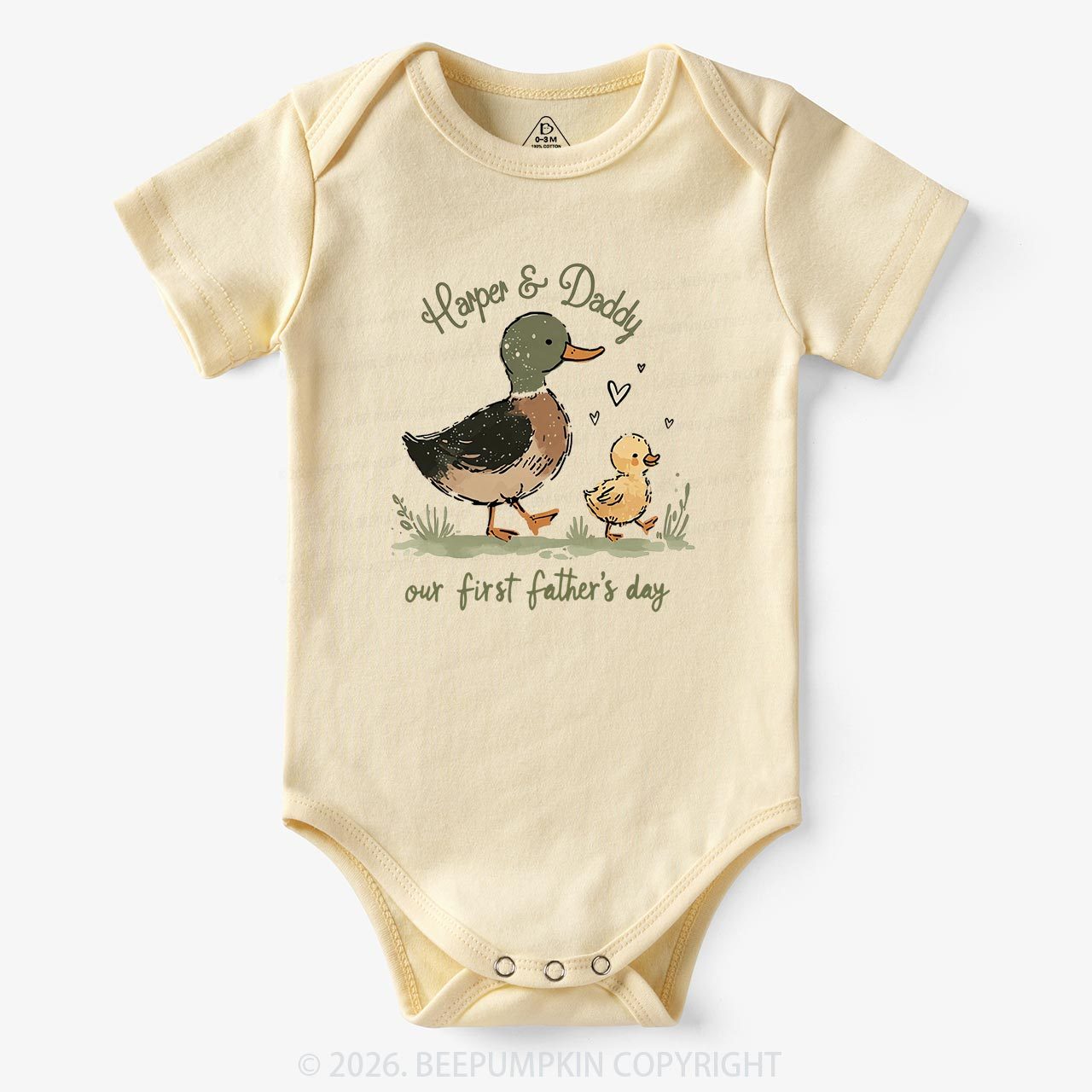 Personalized Duck Hunter First Father's Day Baby Bodysuit