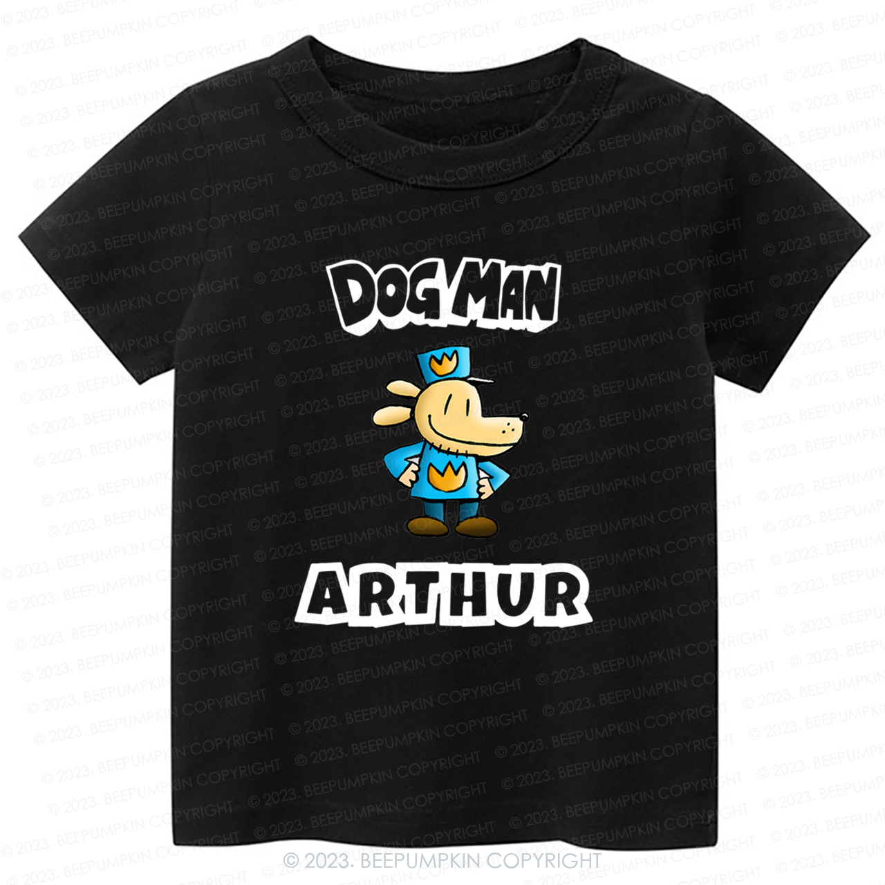 Personalised Dog Man Funny Book Day Kids Shirt