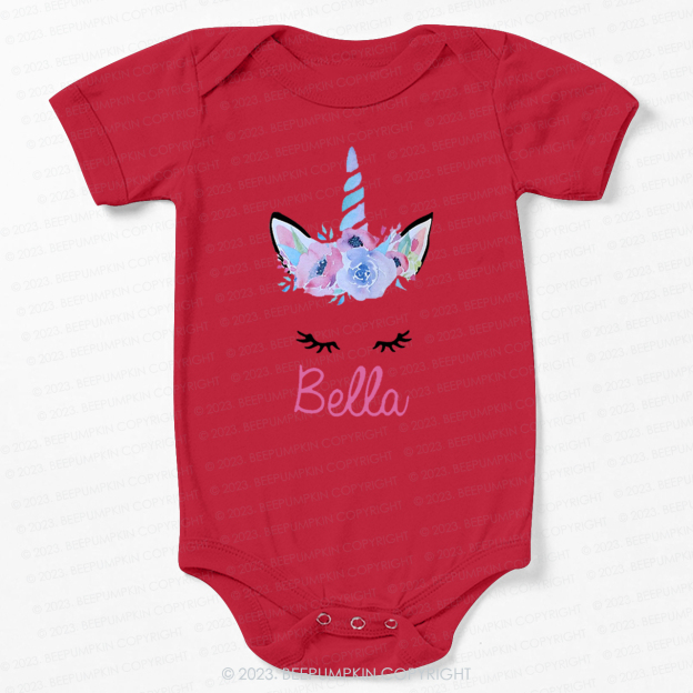 Personalized Unicorn Face Flutter Bodysuit For Baby