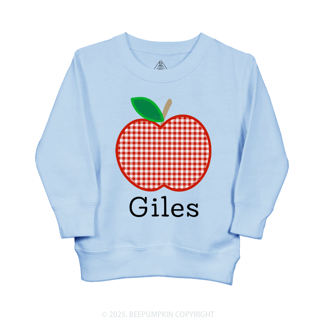 Personalized Red Apple Kid's Sweatshirt