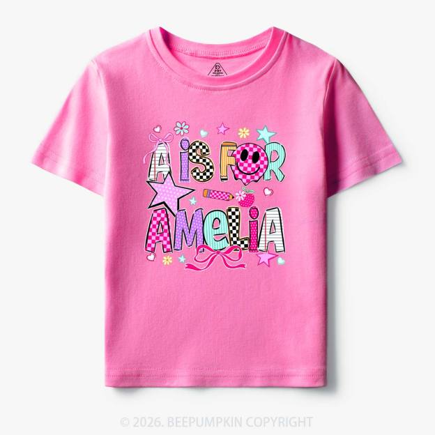 Personalized Letter Is For Name Colorful Toddler&Kid's Tees