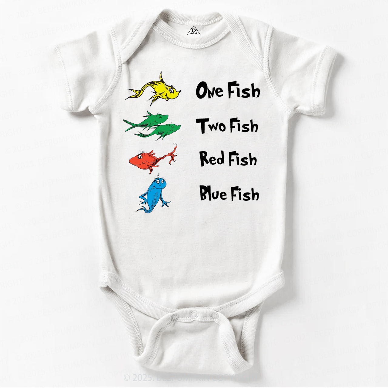 One Fish Two Fish Red Fish Blue Fish Bodysuit Beepumpkin