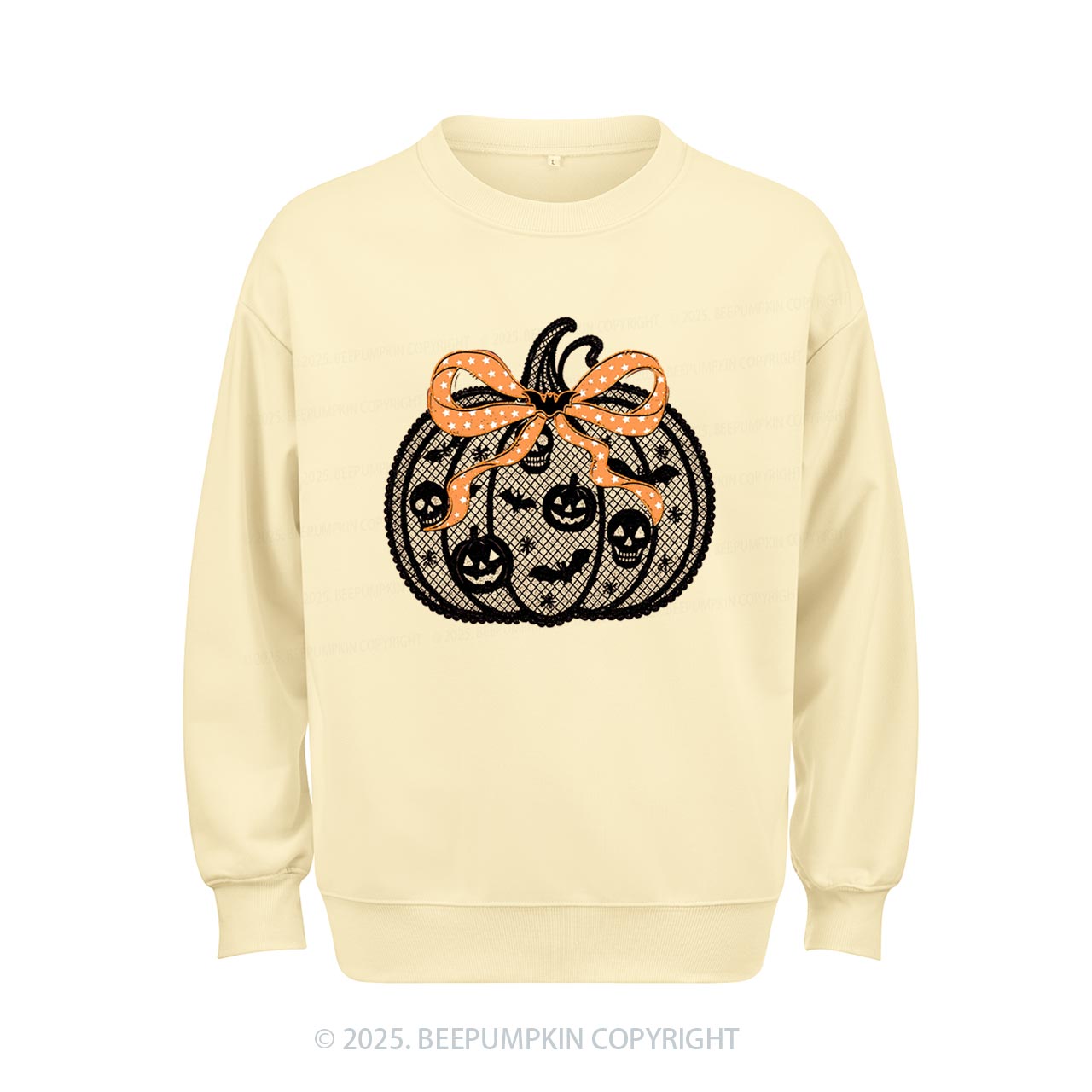 Black Lace pumpkin Halloween Sweatshirt Beepumpkin