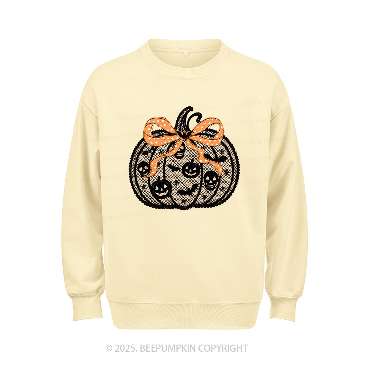 Black Lace pumpkin Halloween Sweatshirt Beepumpkin