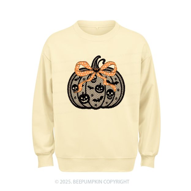 Black Lace pumpkin Halloween Sweatshirt Beepumpkin