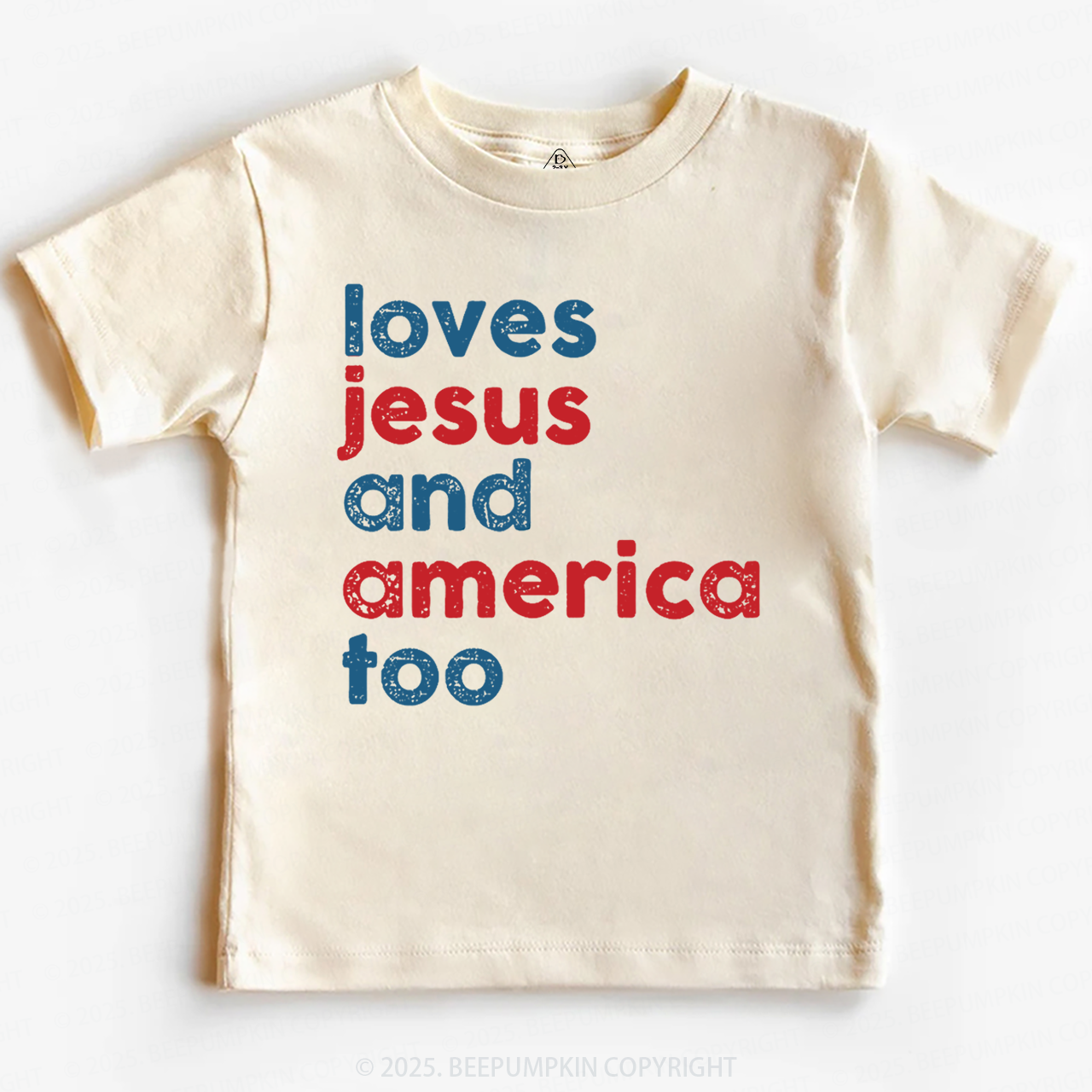 Loves Jesus And America Too Toddler&Kid's Tees Beepumpkin