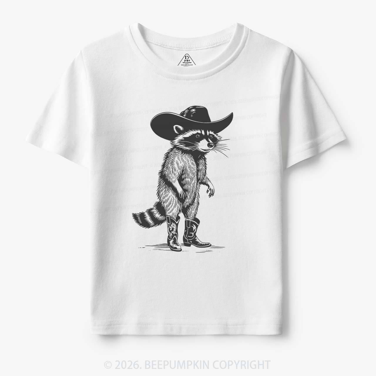 Funny Western Raccoon Cowboy Toddler&Kid's Tees