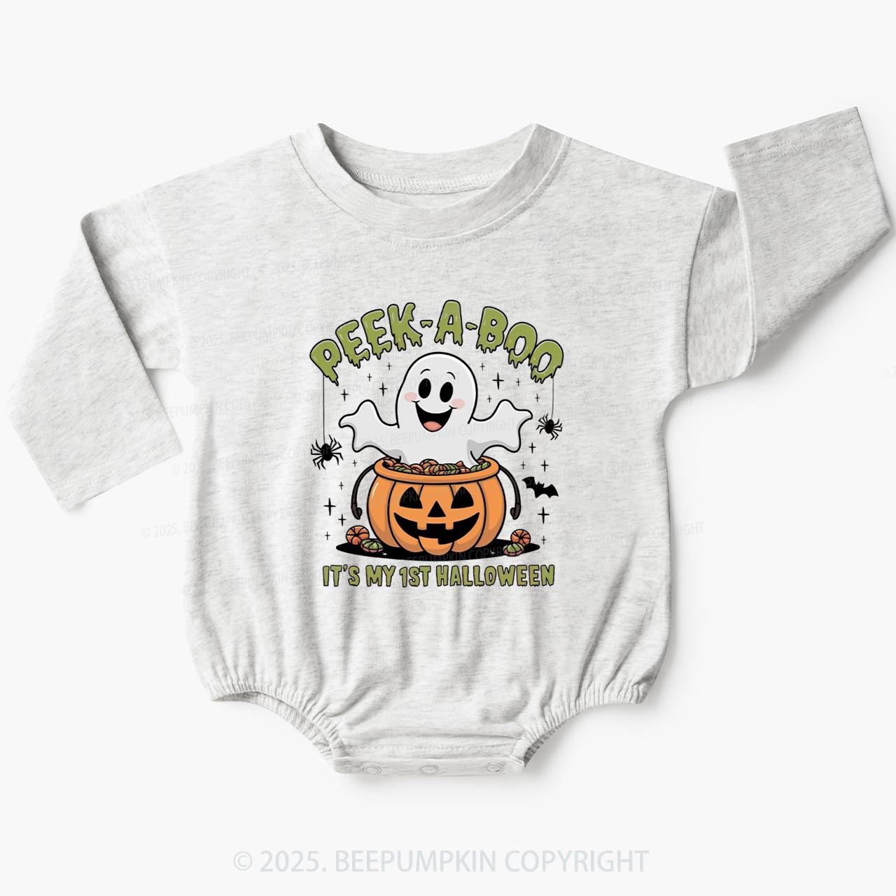1st Halloween Baby Bubble Romper Beepumpkin