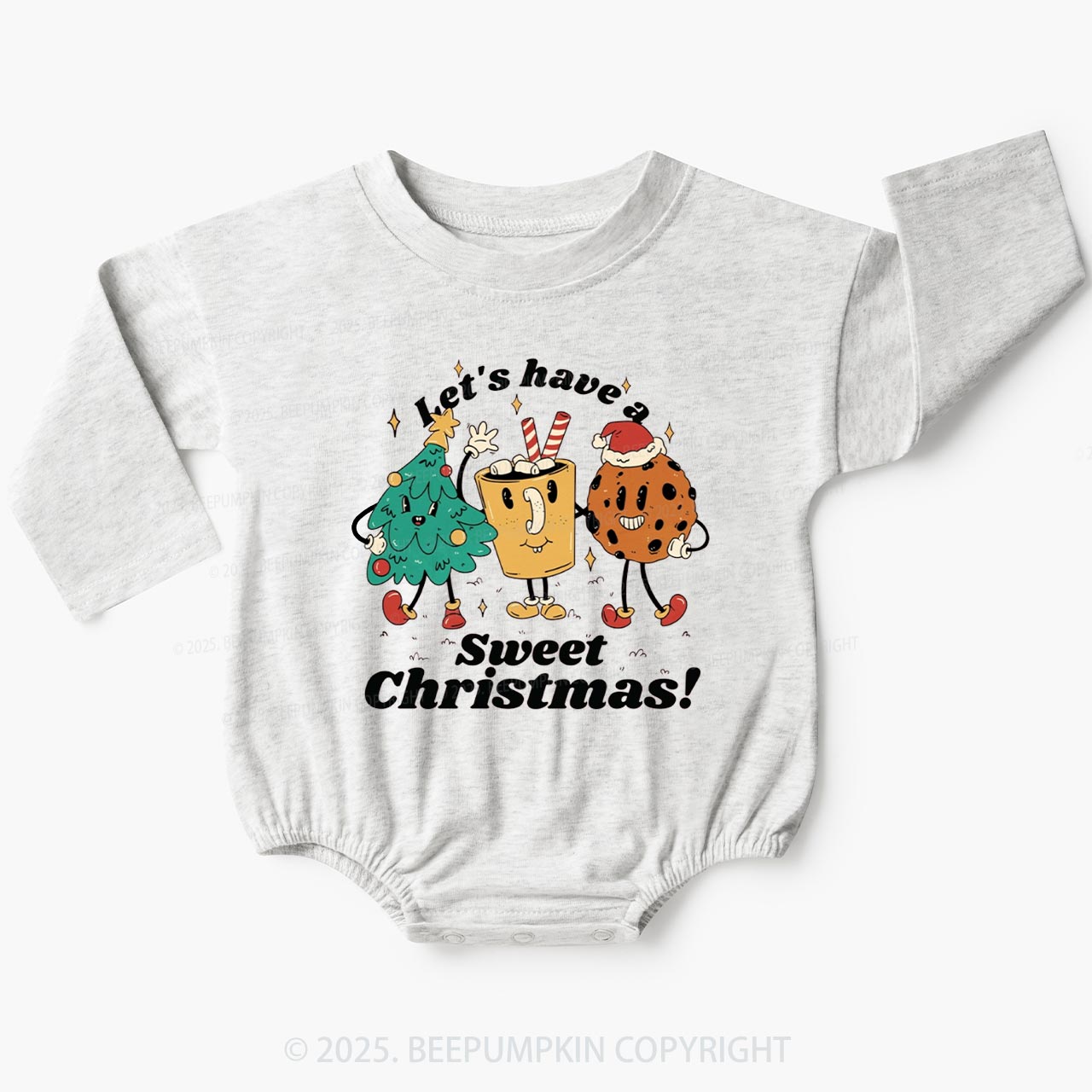 Retro Sweet Christmas Baby Bubble Romper Beepumpkin