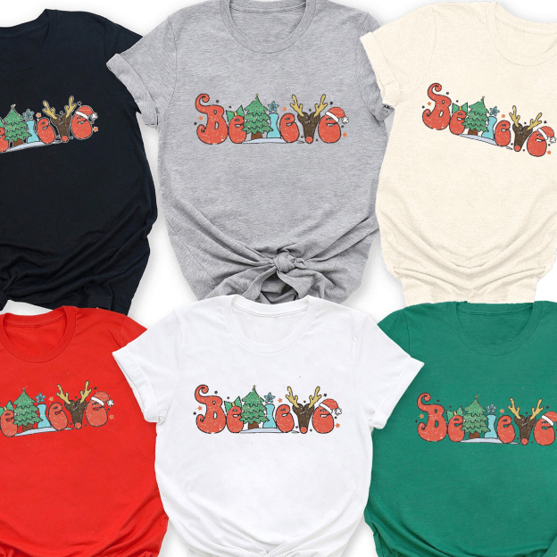 Merry Christmas Believe Family Matching Shirt