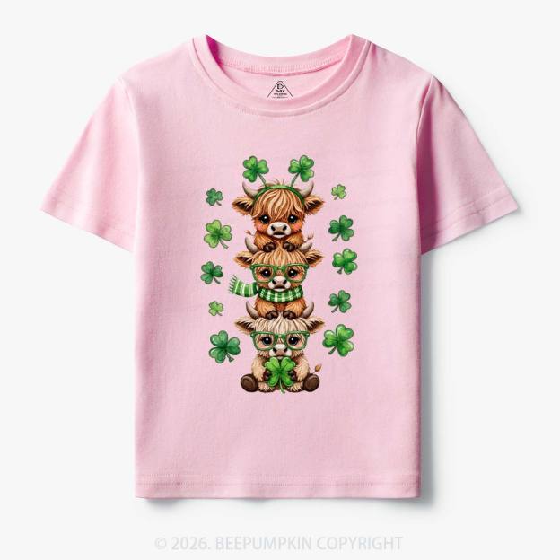Highland Cow St. Patrick's Day Toddler&Kid's Tees Beepumpkin