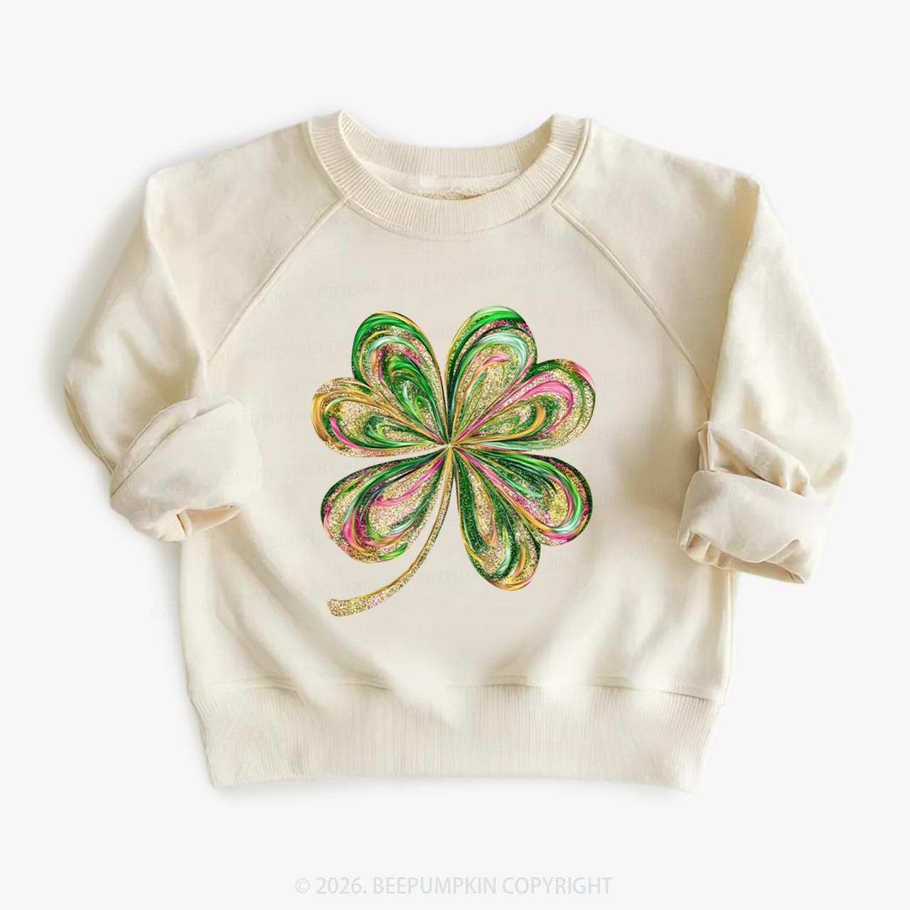 Retro Lucky Shamrock St Patrick's Day Kid's Sweatshirt